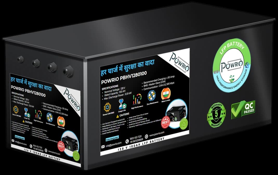 Powrio PBHV1280100 LiFePO₄ battery, 128 V 100 Ah